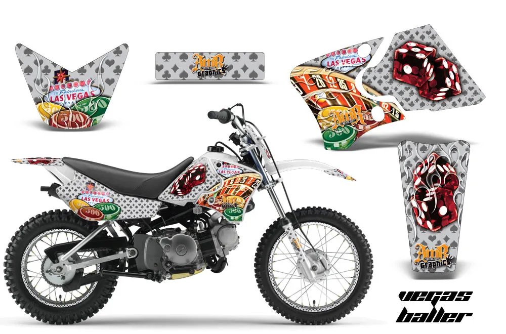 Yamaha TTR90 Dirt Bike Graphic Kit - 2000-2007 Vegas Baller White