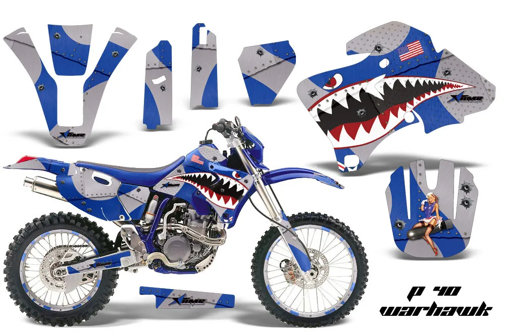 Yamaha WR250 Dirt Bike Graphic Kit - 1998-2002 P40 Warhawk Blue