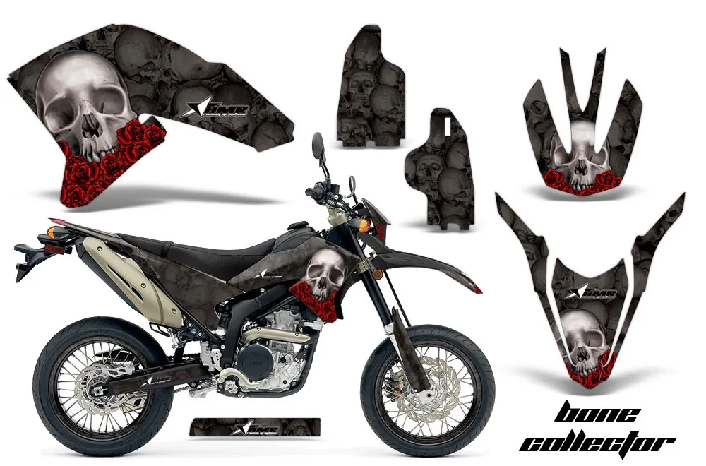 Yamaha WR250 R/X Dirt Bike Graphic Kit - 2007-2020 Bone Collector Black