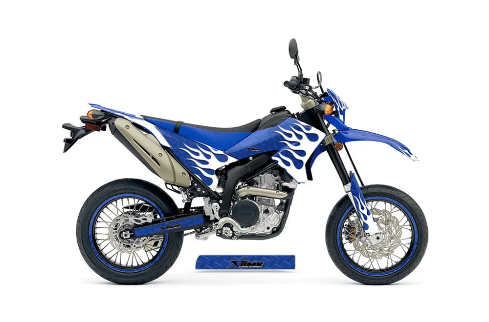 Yamaha WR250 R/X Dirt Bike Graphic Kit - 2007-2020 Diamond and Flames Blue