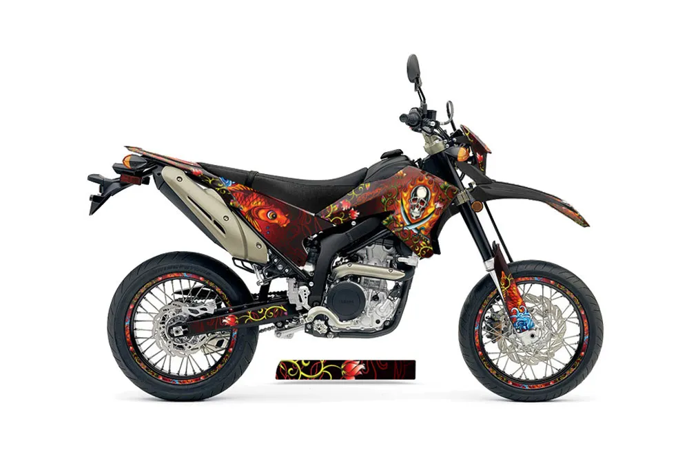 Yamaha WR250 R/X Dirt Bike Graphic Kit - 2007-2020 Ed Hardy - Pirates Red