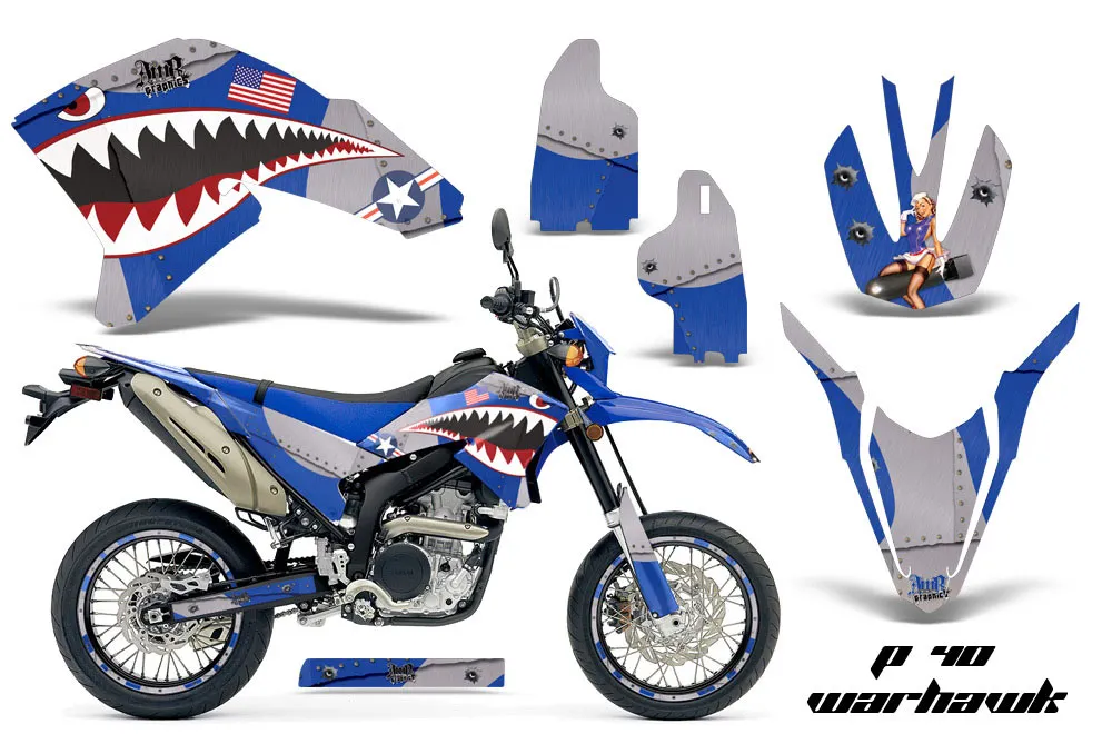 Yamaha WR250 R/X Dirt Bike Graphic Kit - 2007-2020 P40 Warhawk Blue