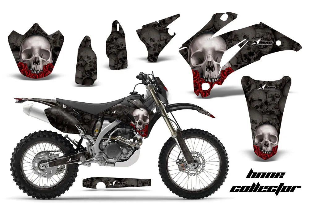 Yamaha WR250F Dirt Bike Graphic Kit - 2007-2014 Bone Collector Black