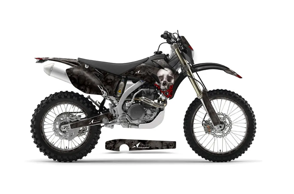 Yamaha WR250F Dirt Bike Graphic Kit - 2007-2014 Bone Collector Black