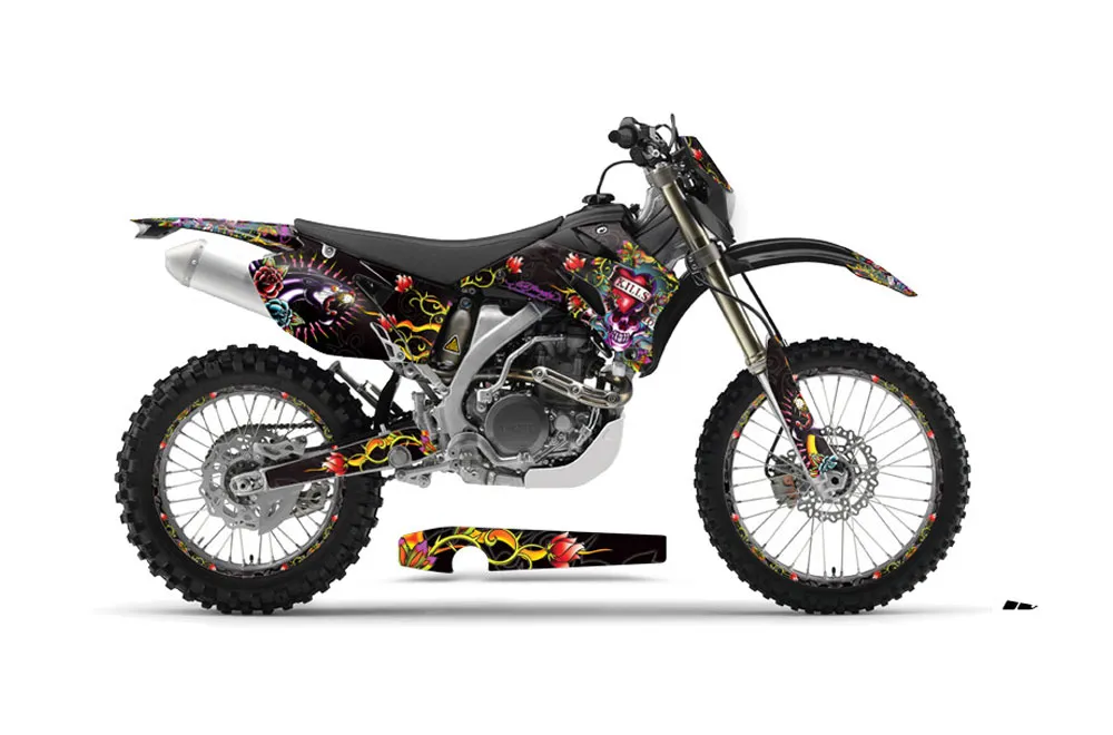 Yamaha WR250F Dirt Bike Graphic Kit - 2007-2014 Ed Hardy - Love Kills Black