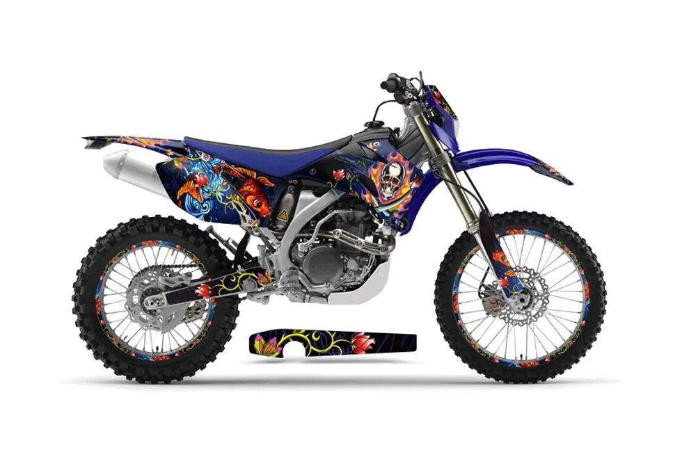 Yamaha WR250F Dirt Bike Graphic Kit - 2007-2014 Ed Hardy - Pirates Blue