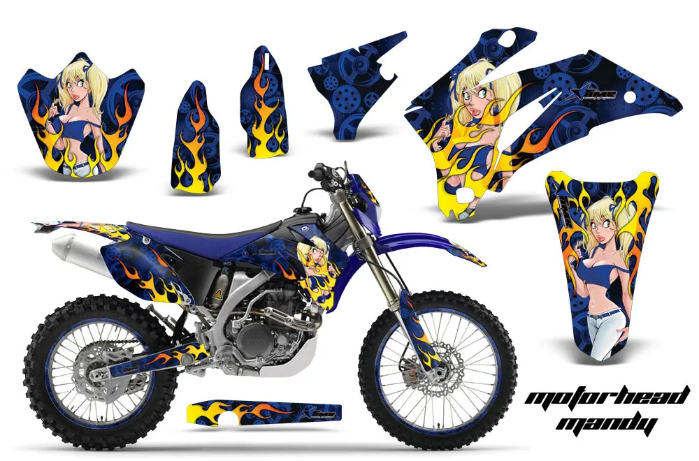 Yamaha WR250F Dirt Bike Graphic Kit - 2007-2014 Motorhead Mandy Blue