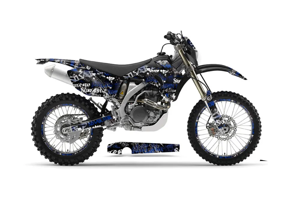 Yamaha WR250F Dirt Bike Graphic Kit - 2007-2014 Silver Star - Silverhaze Blue