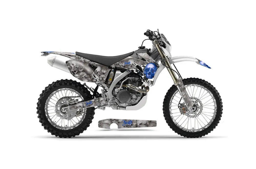 Yamaha WR450F Dirt Bike Graphic Kit - 2007-2011 Checkered Skull Silver