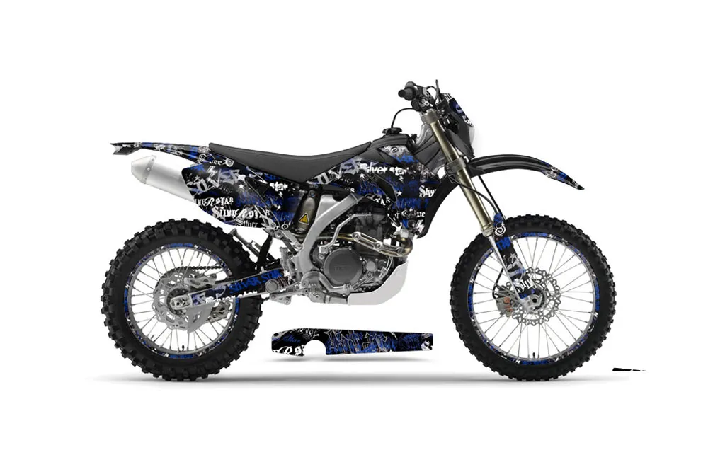 Yamaha WR450F Dirt Bike Graphic Kit - 2007-2011 Silver Star - Silverhaze Blue