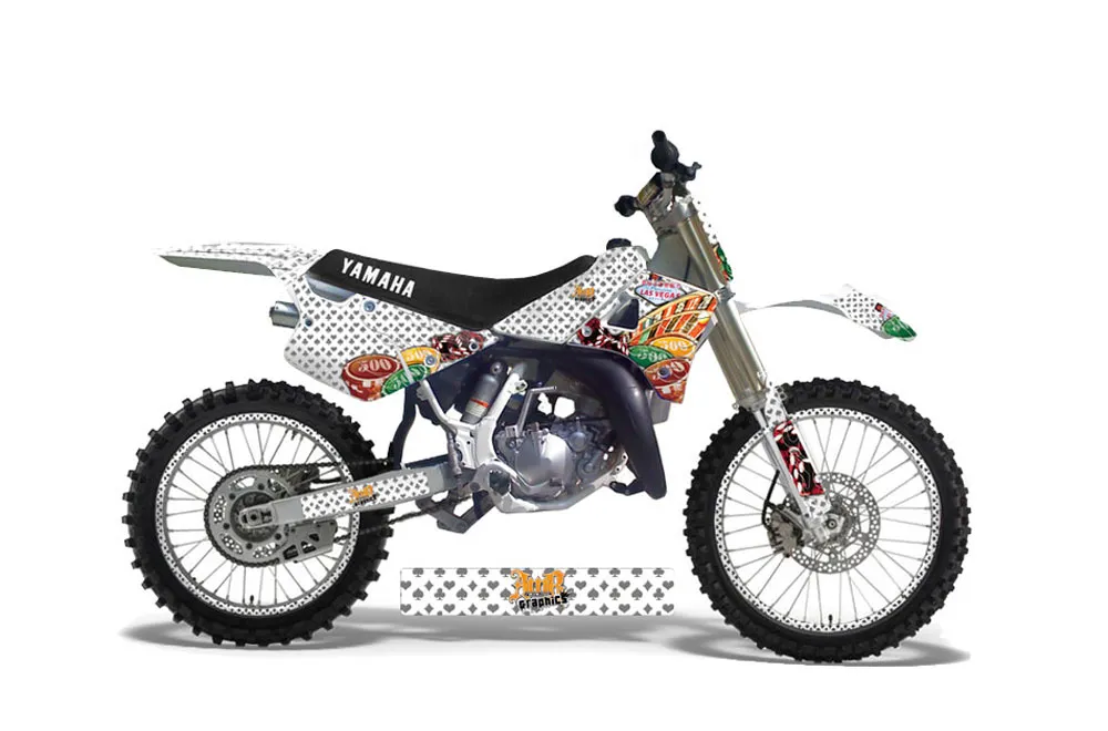 Yamaha YZ125 2 Stroke Dirt Bike Graphic Kit - 1991-1992 Vegas Baller White
