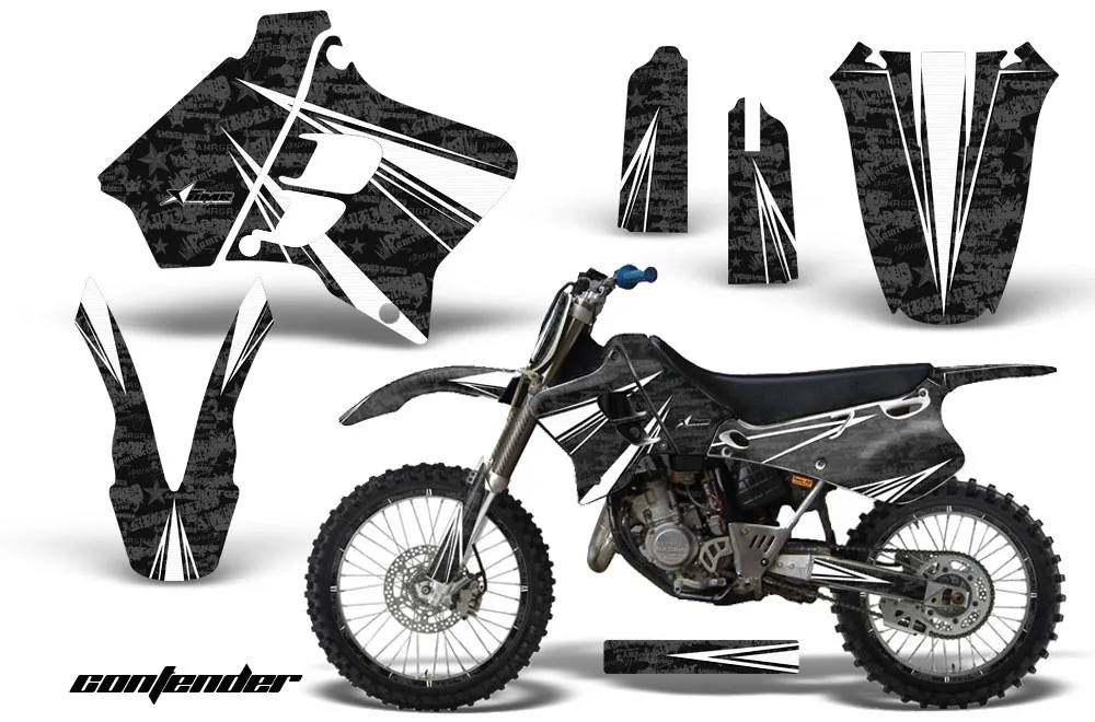 Yamaha YZ125 2 Stroke Dirt Bike Graphic Kit - 1993-1995 Contender Black