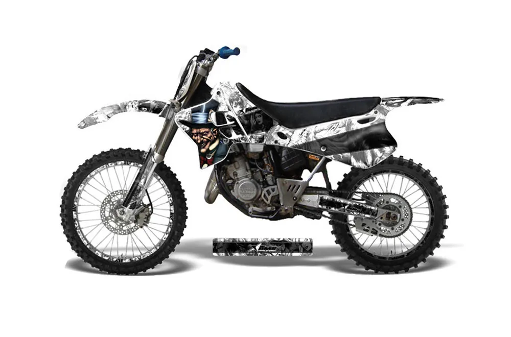 Yamaha YZ125 2 Stroke Dirt Bike Graphic Kit - 1993-1995 Mad Hatter White