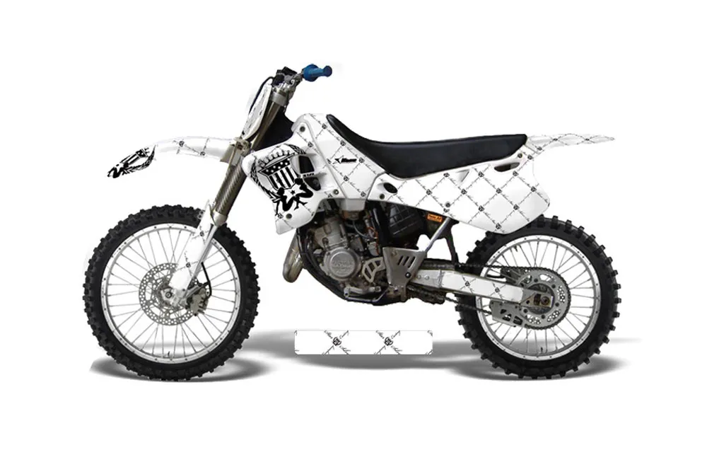 Yamaha YZ125 2 Stroke Dirt Bike Graphic Kit - 1993-1995 Silver Star - Reloaded White