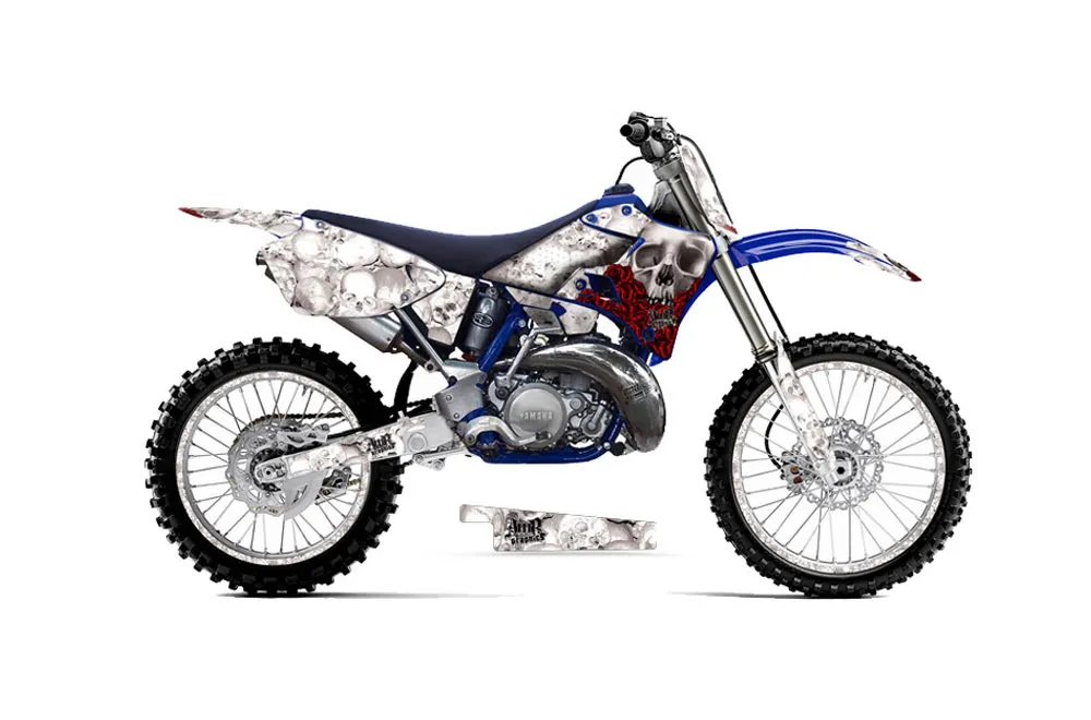 Yamaha YZ125 2 Stroke Dirt Bike Graphic Kit - 1996-2001 Bone Collector White