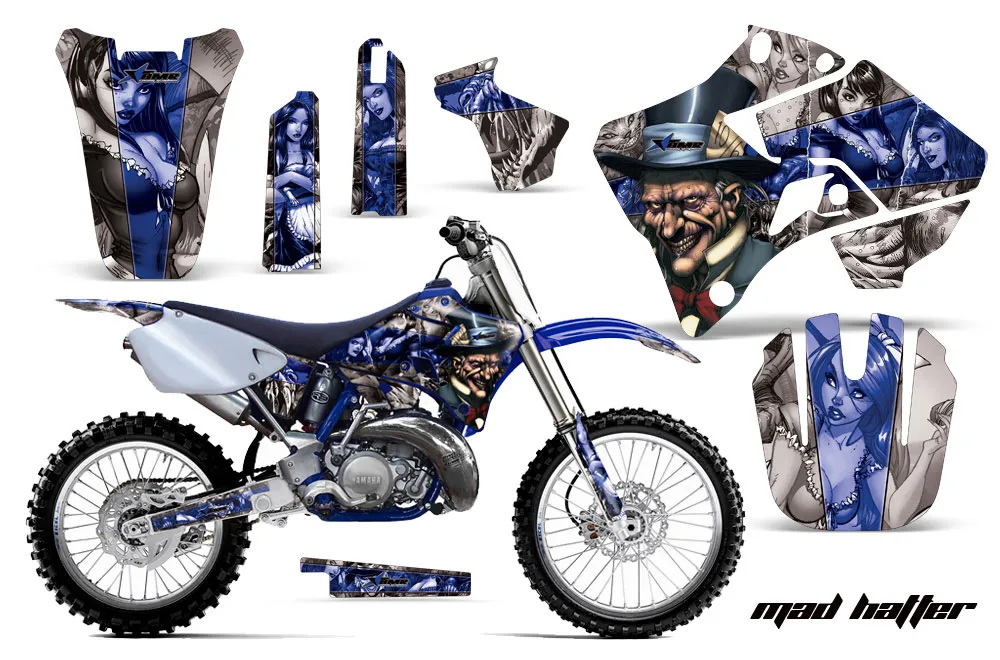 Yamaha YZ125 2 Stroke Dirt Bike Graphic Kit - 1996-2001 Mad Hatter Blue