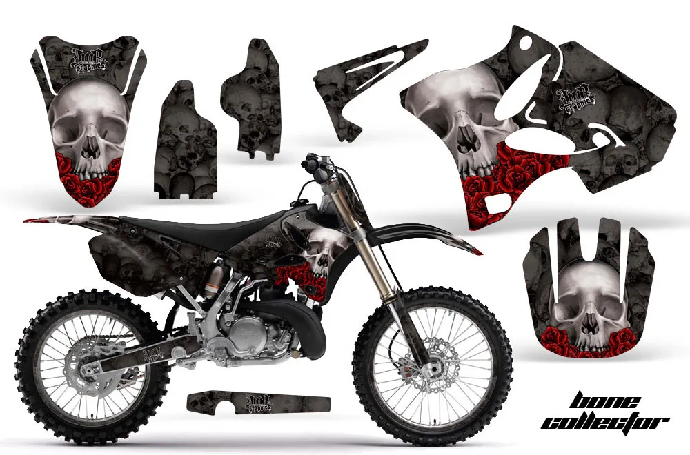 Yamaha YZ125 2 Stroke Dirt Bike Graphic Kit - 2002-2014 Bone Collector Black