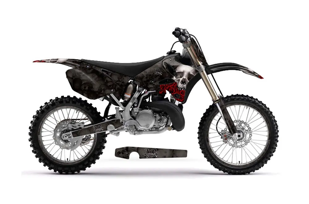 Yamaha YZ125 2 Stroke Dirt Bike Graphic Kit - 2002-2014 Bone Collector Black