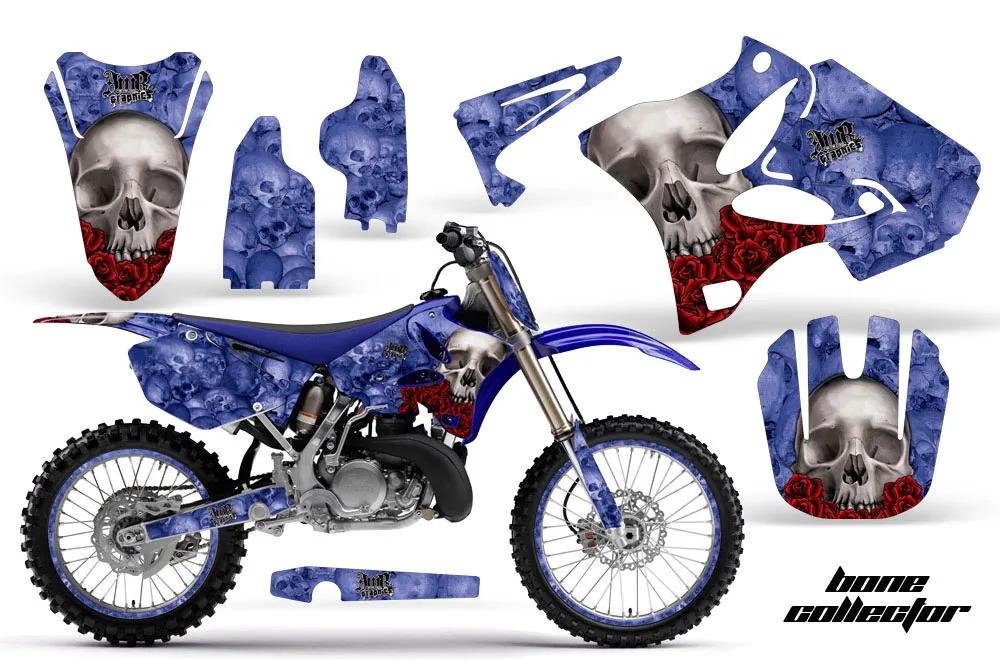 Yamaha YZ125 2 Stroke Dirt Bike Graphic Kit - 2002-2014 Bone Collector Blue