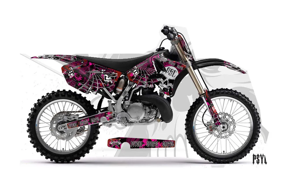Yamaha YZ125 2 Stroke Dirt Bike Graphic Kit - 2002-2014 Psycho Sports Cartel Pink