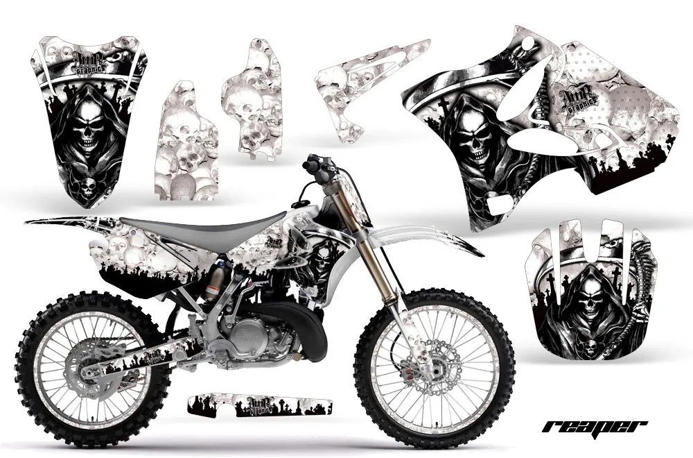 Yamaha YZ125 2 Stroke Dirt Bike Graphic Kit - 2002-2014 Reaper White