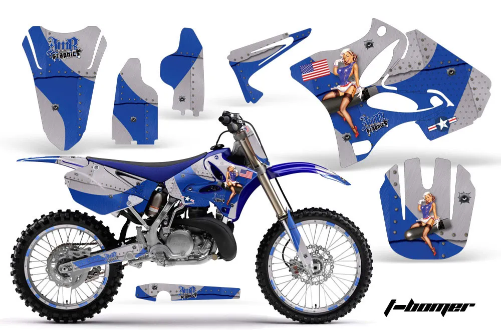 Yamaha YZ125 2 Stroke Dirt Bike Graphic Kit - 2002-2014 T Bomber Blue