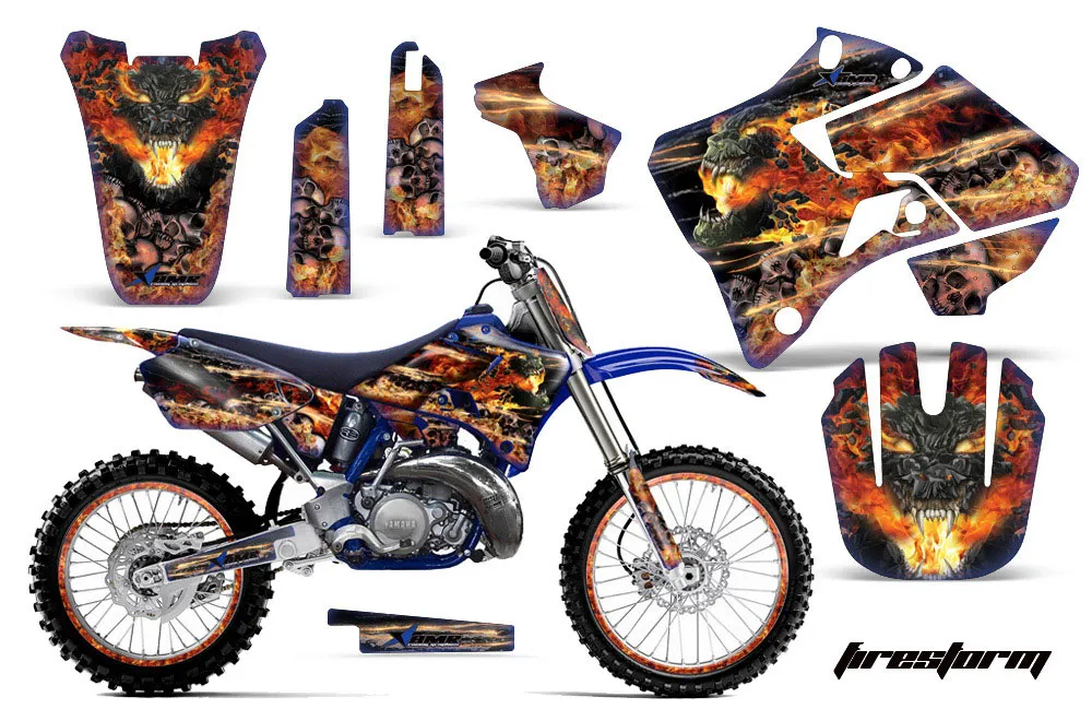 Yamaha YZ250 2 Stroke Dirt Bike Graphic Kit - 1996-2001 Firestorm Blue