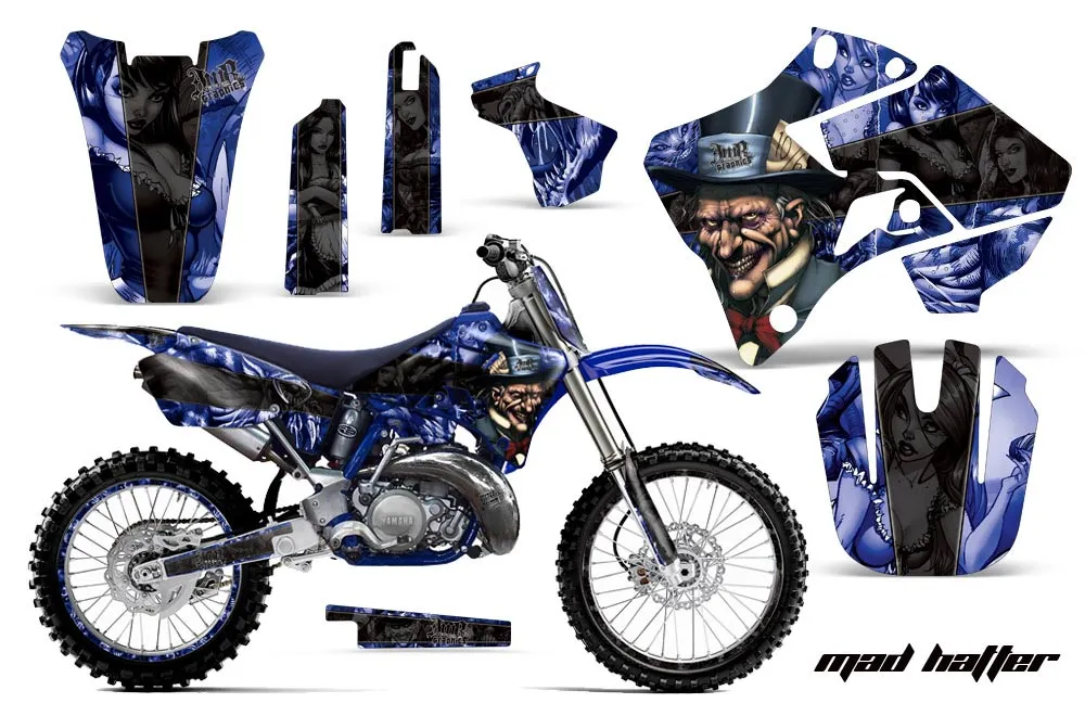 Yamaha YZ250 2 Stroke Dirt Bike Graphic Kit - 1996-2001 Mad Hatter Black