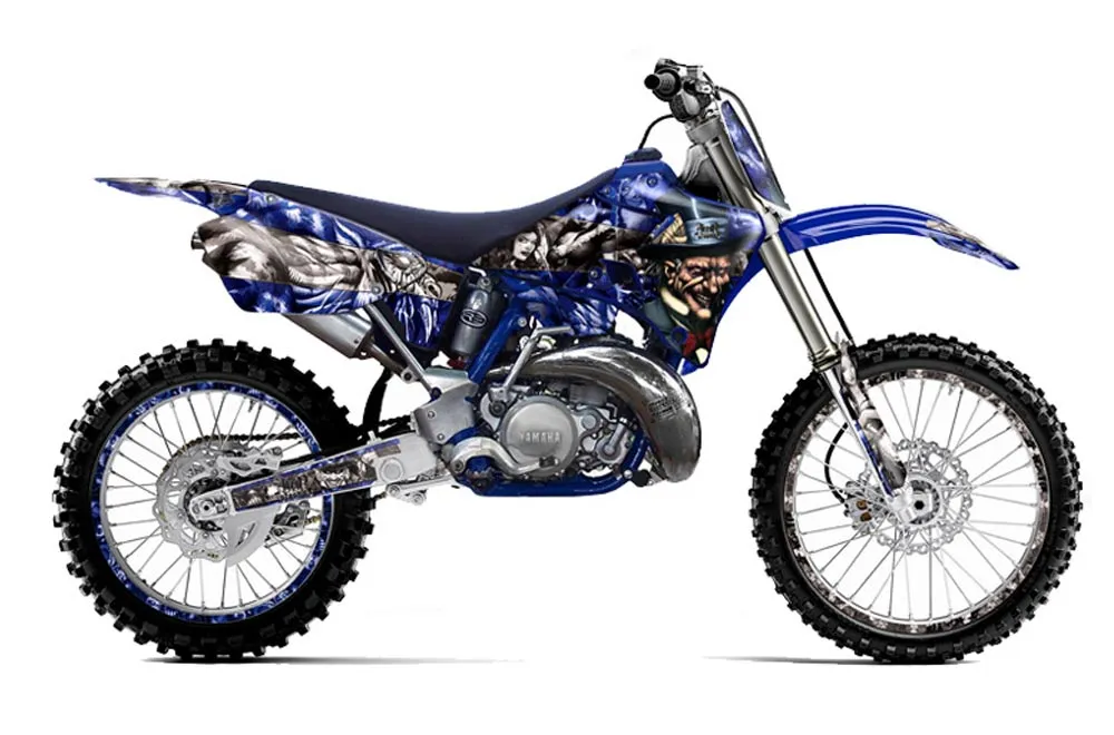 Yamaha YZ250 2 Stroke Dirt Bike Graphic Kit - 1996-2001 Mad Hatter Silver