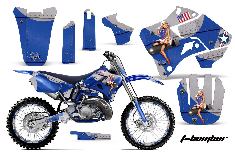 Yamaha YZ250 2 Stroke Dirt Bike Graphic Kit - 1996-2001 T Bomber Blue