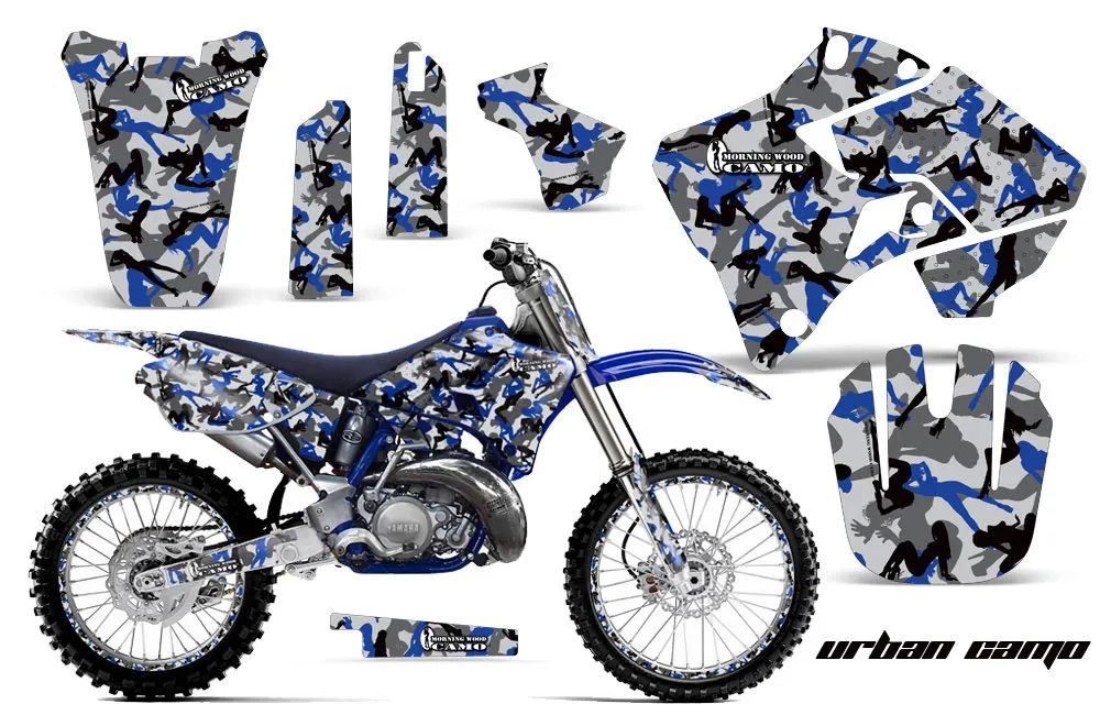 Yamaha YZ250 2 Stroke Dirt Bike Graphic Kit - 1996-2001 Urban Camo Blue
