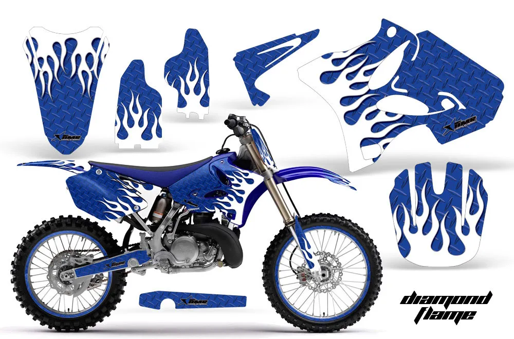 Yamaha YZ250 2 Stroke Dirt Bike Graphic Kit - 2002-2014 Diamond Flame Blue