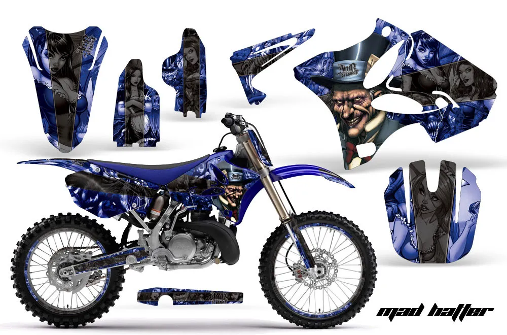 Yamaha YZ250 2 Stroke Dirt Bike Graphic Kit - 2002-2014 Mad Hatter Blue
