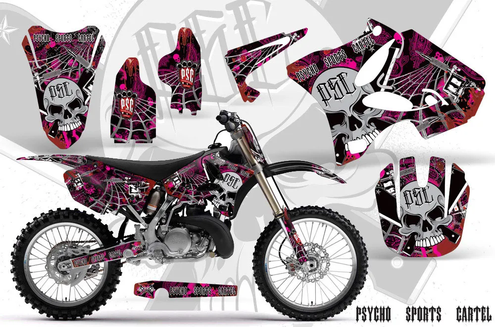 Yamaha YZ250 2 Stroke Dirt Bike Graphic Kit - 2002-2014 Psycho Sports Cartel Pink