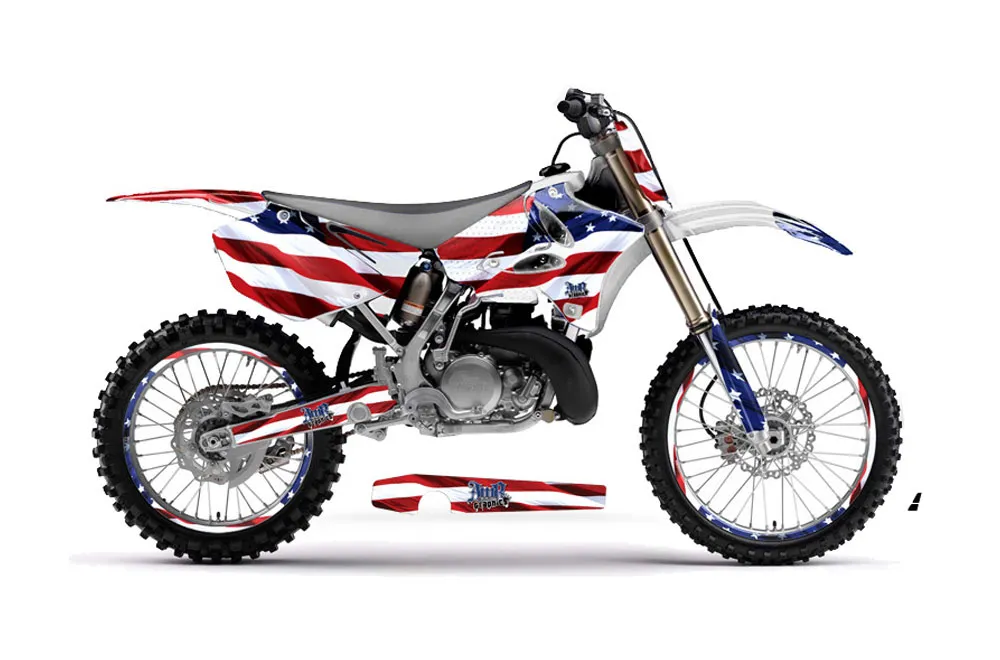 Yamaha YZ250 2 Stroke Dirt Bike Graphic Kit - 2002-2014 Stars and Stripes Red White & Blue