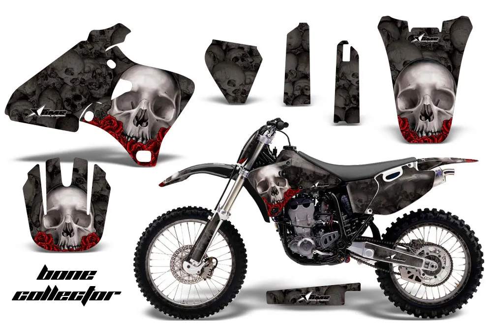 Yamaha YZ250 4 Stroke Dirt Bike Graphic Kit - 1998-2002 Bone Collector Black