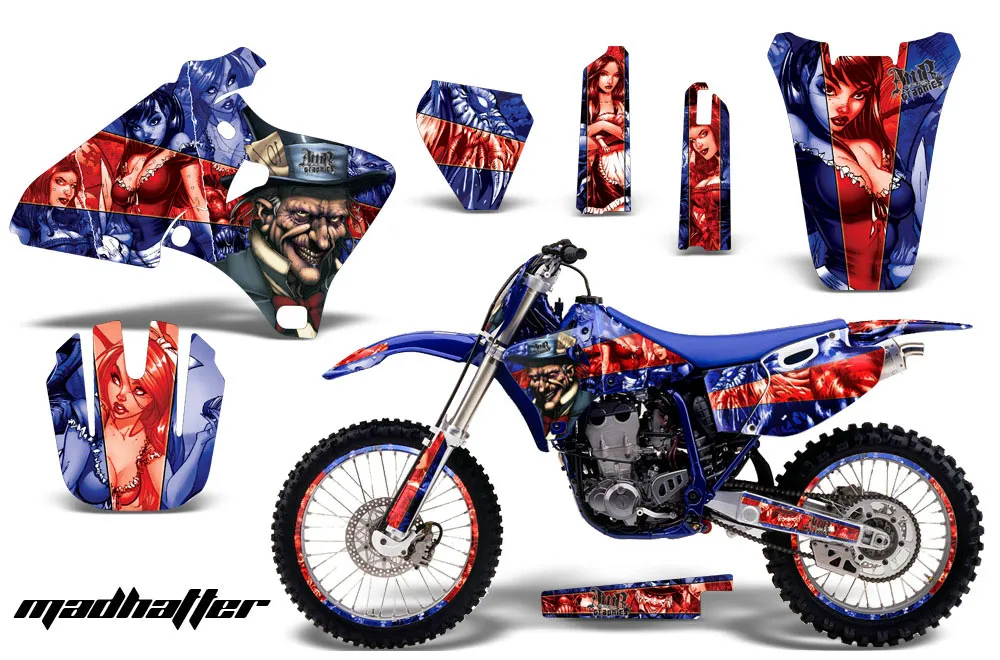 Yamaha YZ250 4 Stroke Dirt Bike Graphic Kit - 1998-2002 Mad Hatter Red