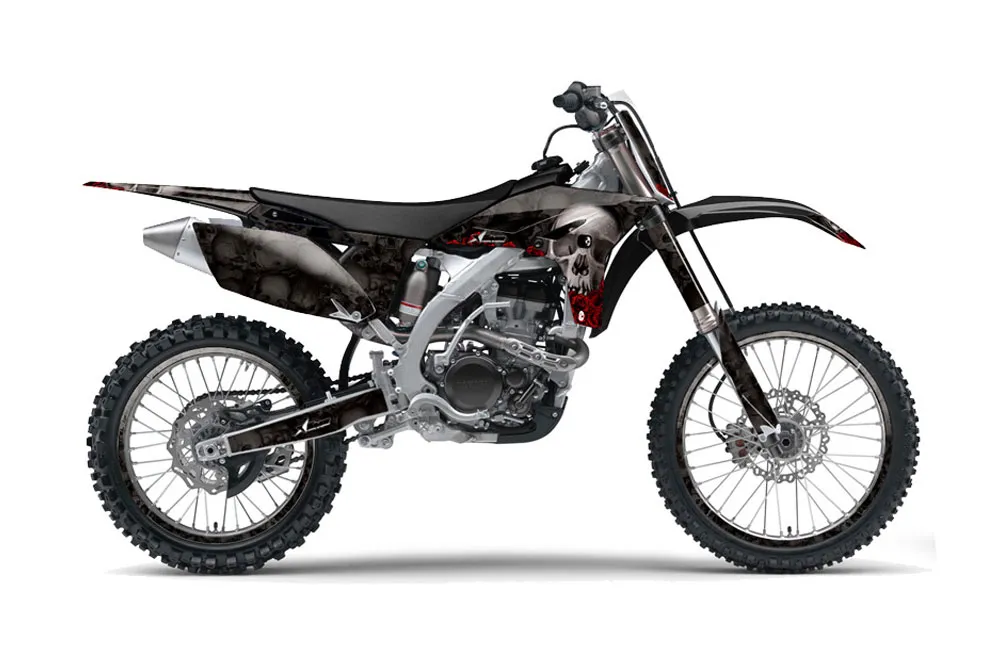 Yamaha YZ250 F 4 Stroke Dirt Bike Graphic Kit - 2010-2013 Bone Collector Black
