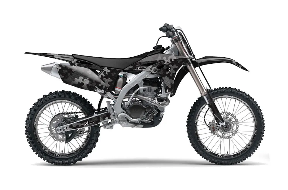 Yamaha YZ250 F 4 Stroke Dirt Bike Graphic Kit - 2010-2013 Camo Plate Black