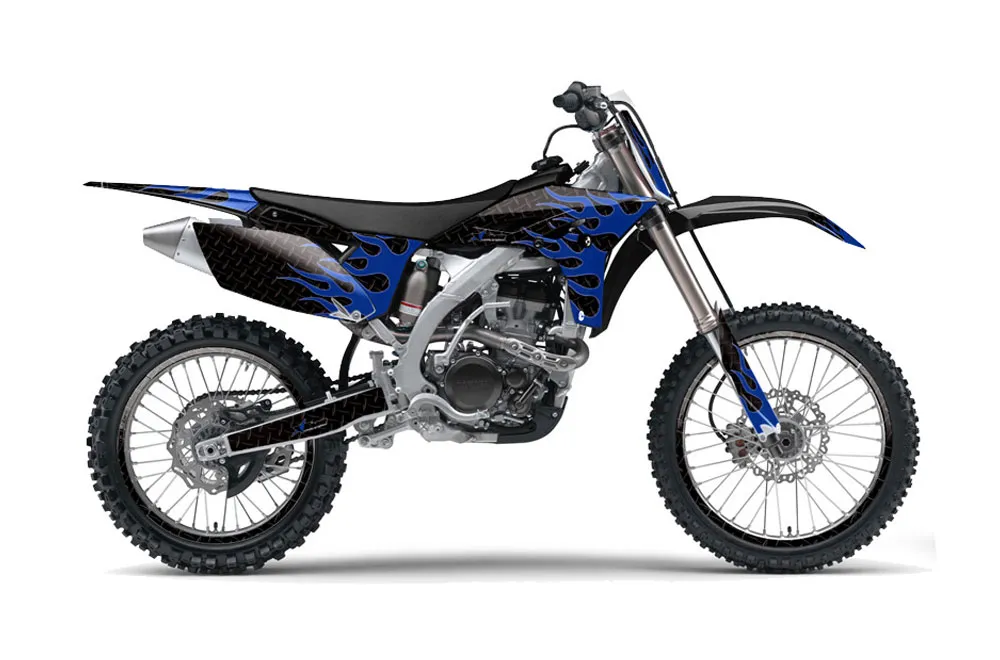 Yamaha YZ250 F 4 Stroke Dirt Bike Graphic Kit - 2010-2013 Diamond Flames Black