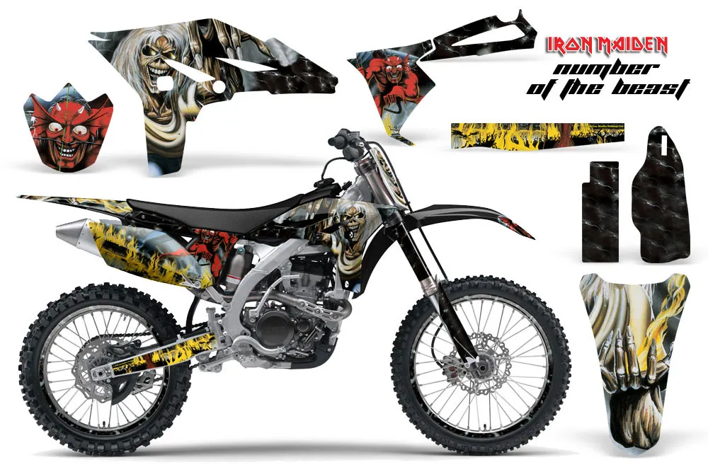 Yamaha YZ250 F 4 Stroke Dirt Bike Graphic Kit - 2010-2013 Number of the Beast