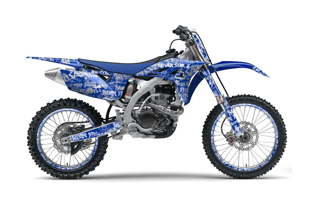 Yamaha YZ250 F 4 Stroke Dirt Bike Graphic Kit - 2010-2013 Silver Star - Silverhaze Blue