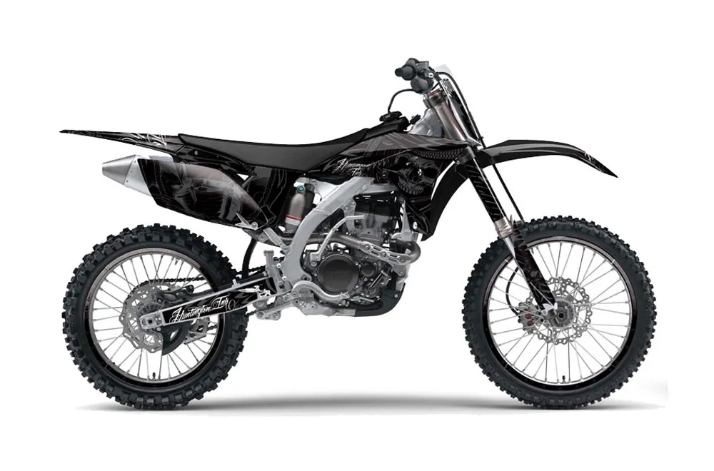 Yamaha YZ250 F 4 Stroke Dirt Bike Graphic Kit - 2010-2013 Skulls and Hammers Black