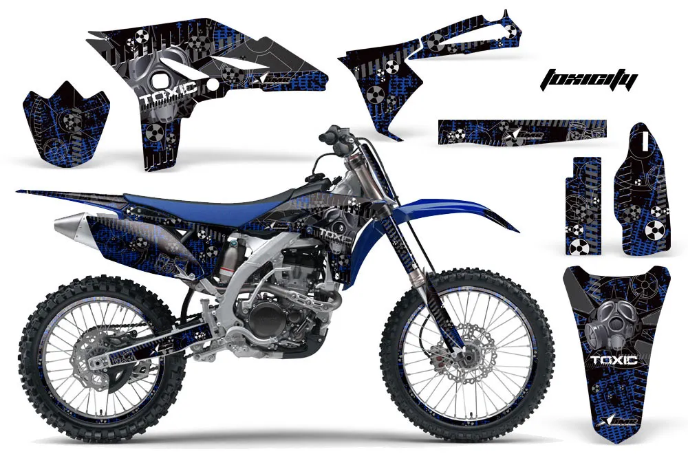 Yamaha YZ250 F 4 Stroke Dirt Bike Graphic Kit - 2010-2013 Toxicity Blue