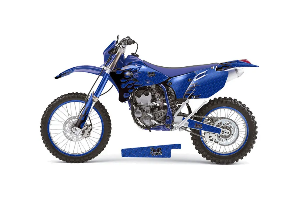 Yamaha YZ250 F Dirt Bike Graphic Kit - 2003-2005 Diamond Flames Blue