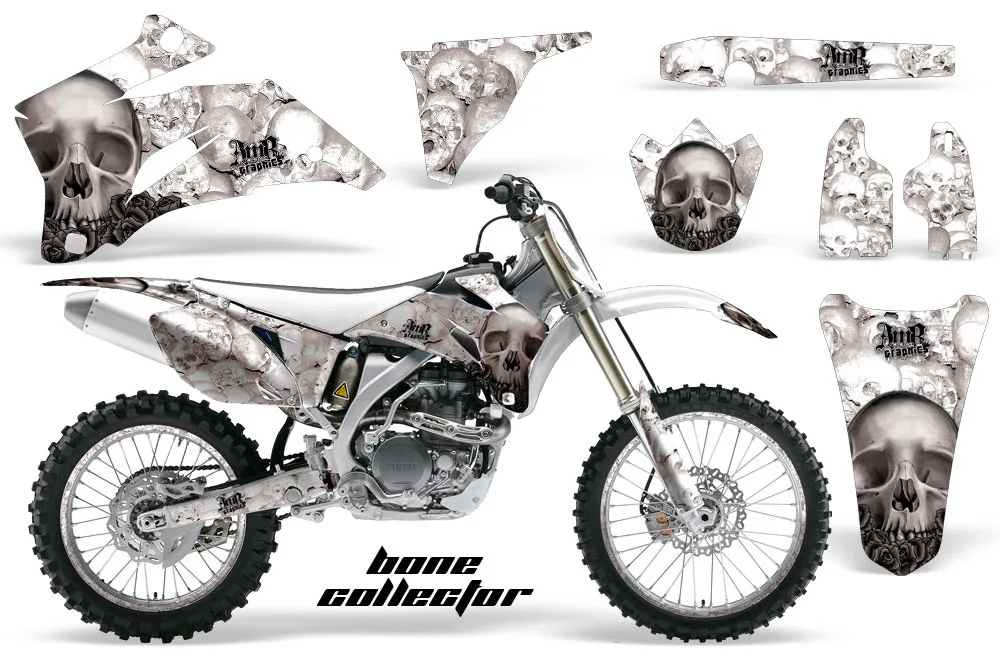 Yamaha YZ250F / YZ450F Dirt Bike Graphic Kit - 2006-2009 Bone Collector White