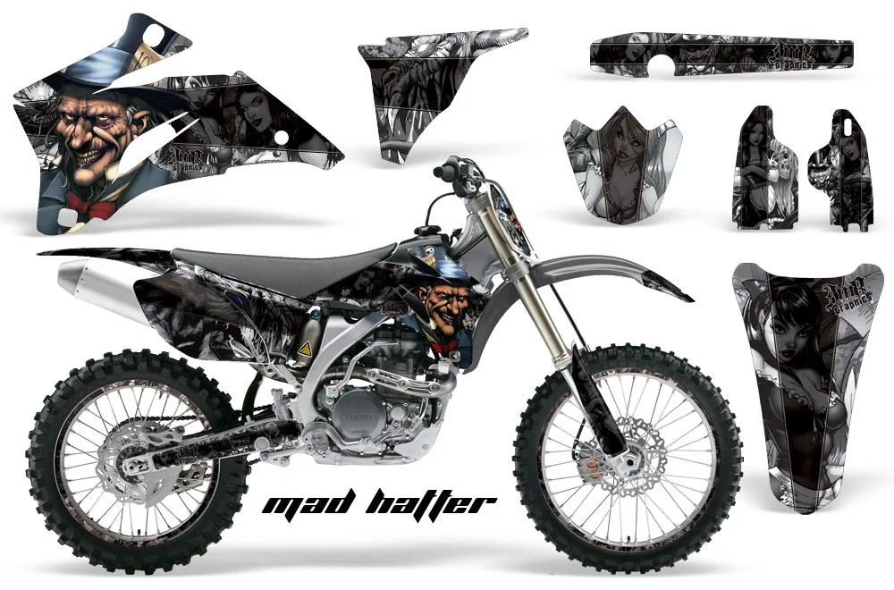 Yamaha YZ250F / YZ450F Dirt Bike Graphic Kit - 2006-2009 Mad Hatter Silver
