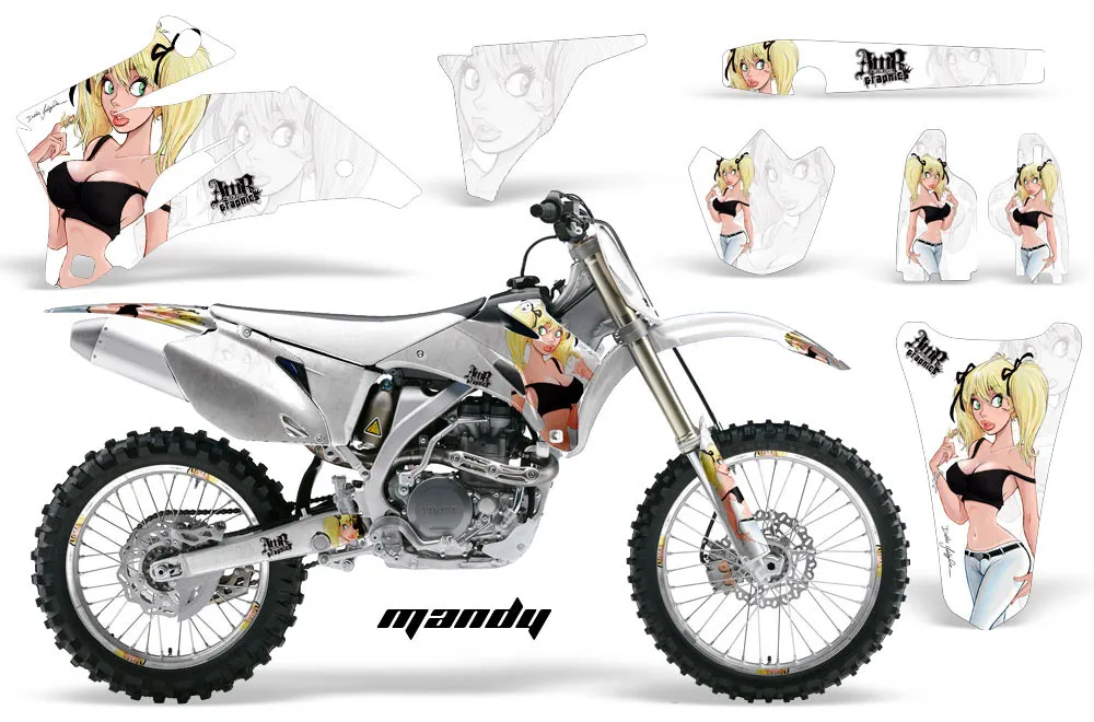 Yamaha YZ250F / YZ450F Dirt Bike Graphic Kit - 2006-2009 Mandy White