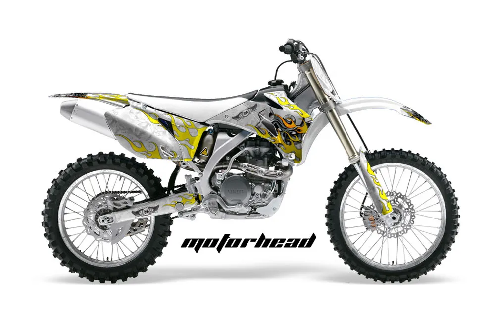 Yamaha YZ250F / YZ450F Dirt Bike Graphic Kit - 2006-2009 Motorhead White