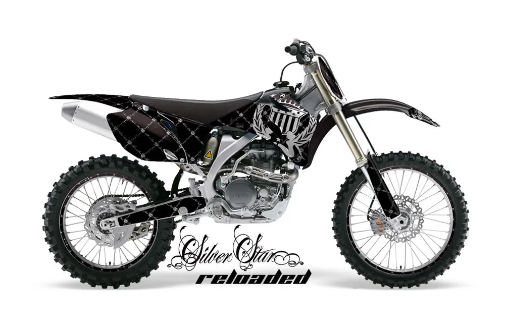 Yamaha YZ250F / YZ450F Dirt Bike Graphic Kit - 2006-2009 Silver Star - Reloaded Black
